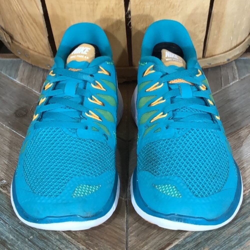 Nike Free 5.0 Turquoise Orange White 642199-303 Running Shoes Womens Size 6.5 - Picture 4 of 11